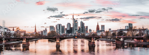  Frankfurt am Main old architecture. Sunset in the city. The skyline of Frankfurt. 12.04.2020 Frankfurt am Main Germany.