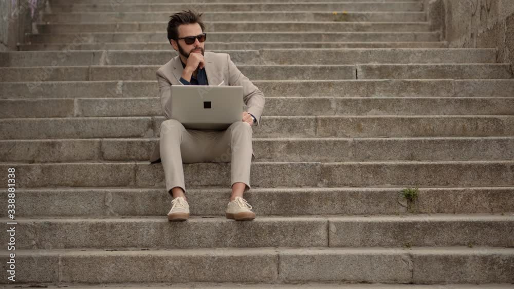 Tired Worker Overworked On Laptop.Frustrated Businessman Sitting On Steps.Remote Work Overtime.Workaholic Work In Internet Deadline.Tired Businessman In City Street.Overwhelmed Exhausted Stressed Man Tired Worker Overworked On Laptop.Frustrated Businessman Sitting On Steps.Remote Work Overtime.Workaholic Work In Internet Deadline.Tired Businessman In City Street.Overwhelmed Exhausted Stressed Man