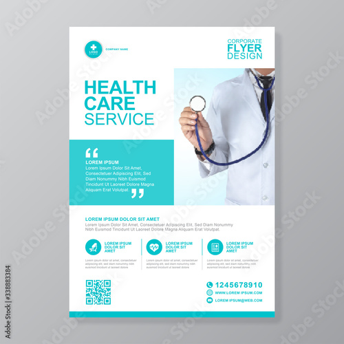  Corporate healthcare and medical cove a4 flyer design template for print