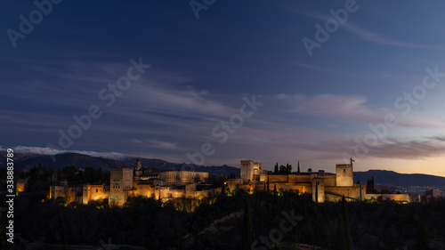 the Alhambra and Granada at sunset