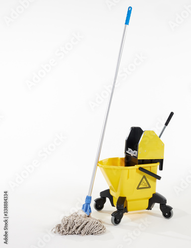 Mop bucket, janitorial service.