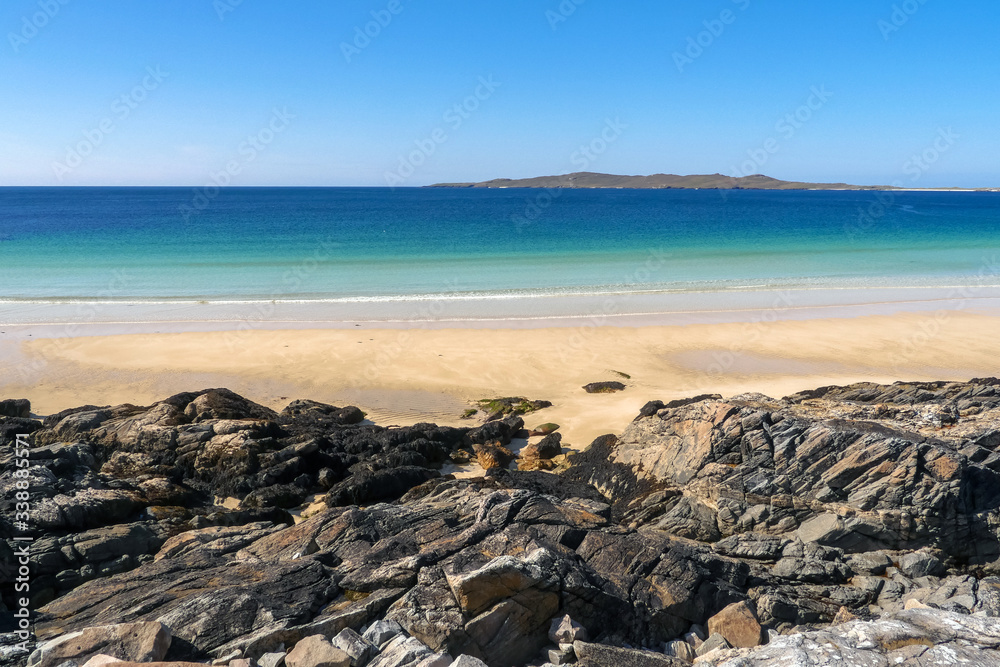 White sand beach in Isle of Harris, Outer Hebrides, Scotland / UK
