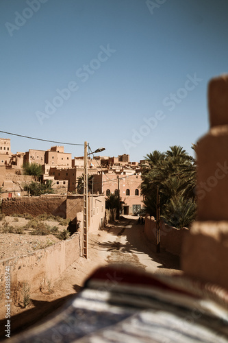 Traditional Moroccan city photography with vibrant colors and interesting textures 
