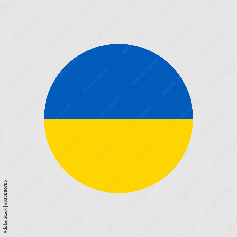 Ukraine circle button flag. National symbol icon. Vector illustrarion. Ukraine circle button flag. National symbol icon. Vector illustrarion.