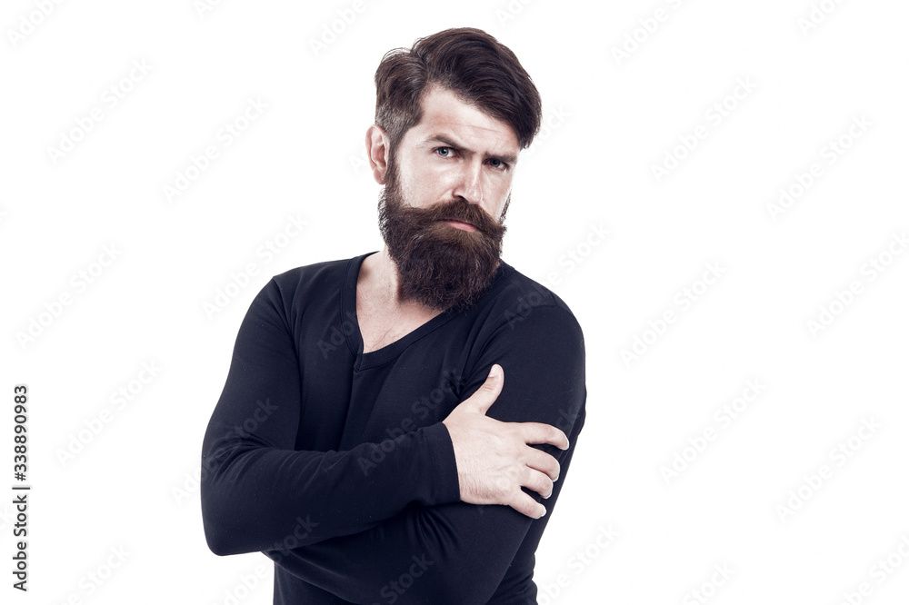 Fototapeta premium Man looks handsome in casual style. Man wearing spring clothes. make look more elegant. confidence and success. Elegance stays in fashion. thoughtful man posing isolated on white