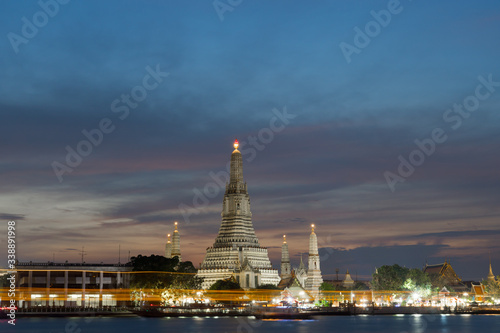 Wat Arun at sunset, Bangkok, Thailand © mtnmichelle