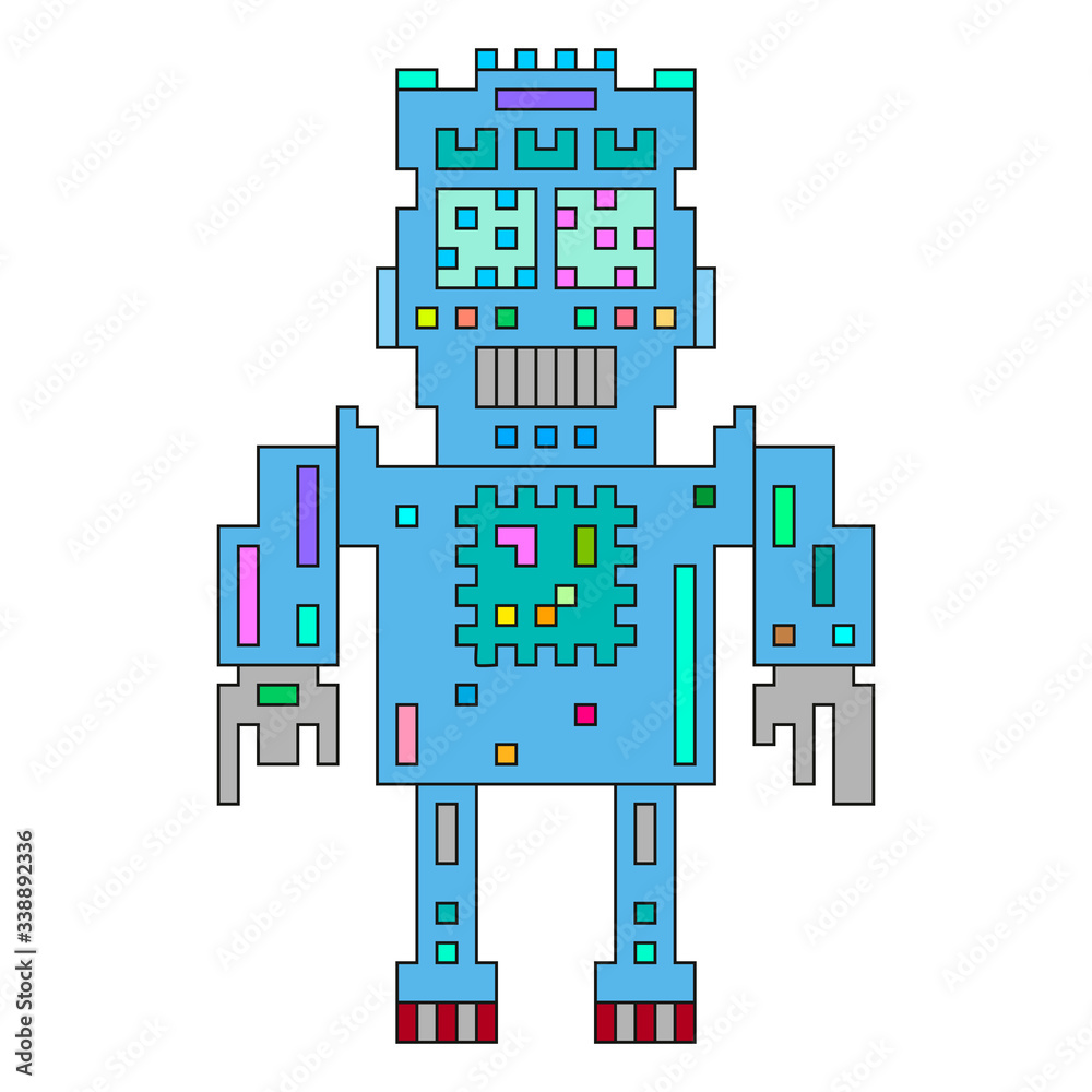Robot. Vector illustration, isolated on a white background.