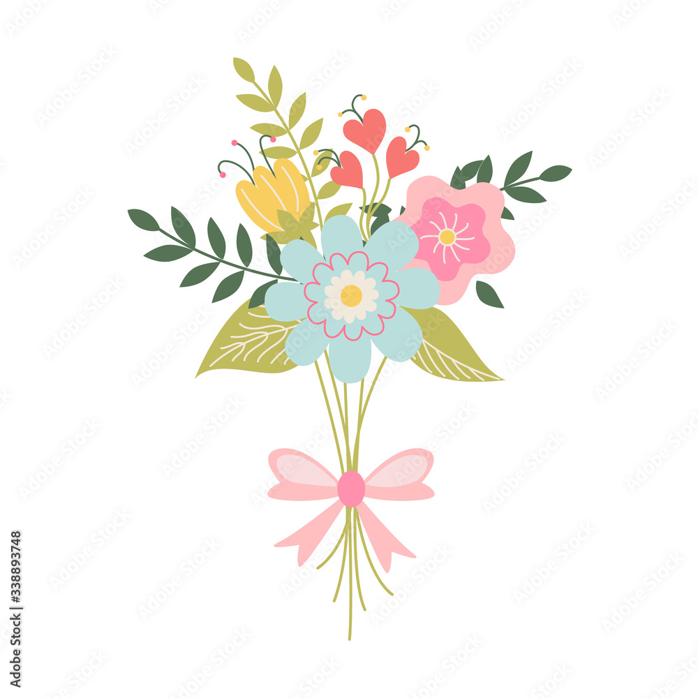 Wedding Invitation flower bouqet on white background Wedding Invitation flower bouqet on white background
