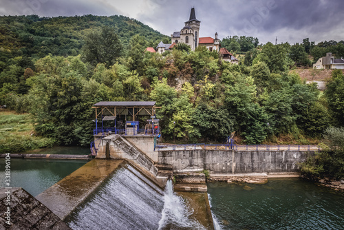Dam on a river Rvaz and a house of painter Ljubivoje Jovanovic in Arilje town, Serbia photo