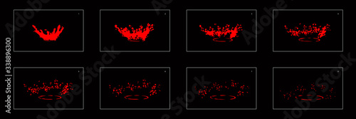 Lava or fire splash special effect animation sprite sheet. Classic animation for game, cartoon, motion or something else.