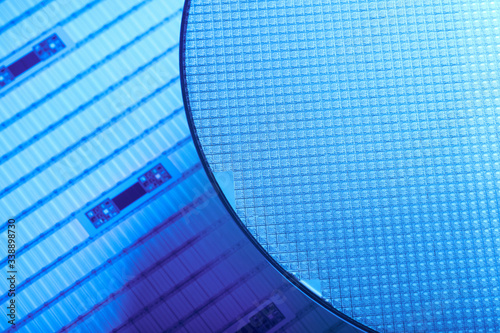 Macro of silicon semiconductor wafer.