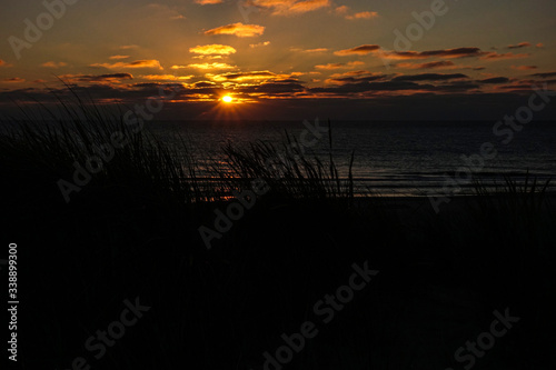 a sunset on Texel in the Netherlands after a beautiful warm day