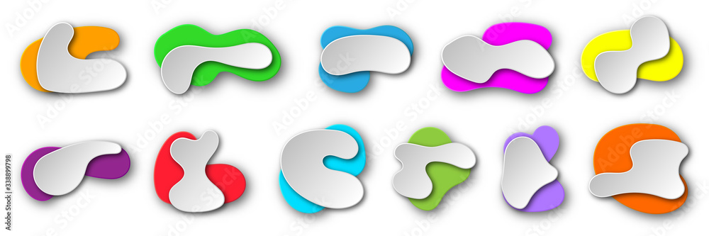Set of vector origami banners with shadow. Set of vector origami banners with shadow.