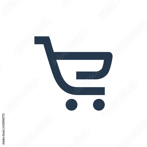 Shopping cart line vector minimalistic icon. Shopping vector symbol. Supermarket cart icon for web design. Modern flat cart icon for app design. Shopping sign isolated minimal single flat linear icon