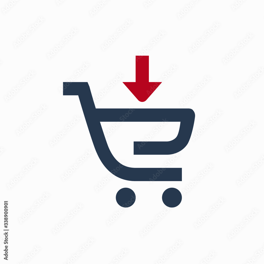 Shopping filled cart line vector minimalistic icon. Commerce symbol. Supermarket cart down arrow icon for web design. Modern flat sale icon for app design. Store buy sign minimal flat linear icons Shopping filled cart line vector minimalistic icon. Commerce symbol. Supermarket cart down arrow icon for web design. Modern flat sale icon for app design. Store buy sign minimal flat linear icons