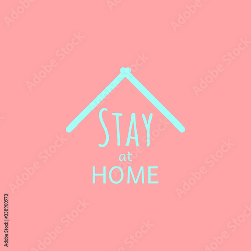 STAY AT HOME AWARENESS LOGO ICON DESIGN VECTOR