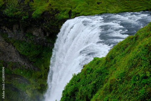 Beautiful Skogafoss waterfall landscape, travel