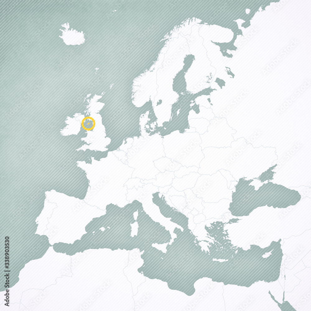 Obraz premium Map of Europe - Isle of Man
