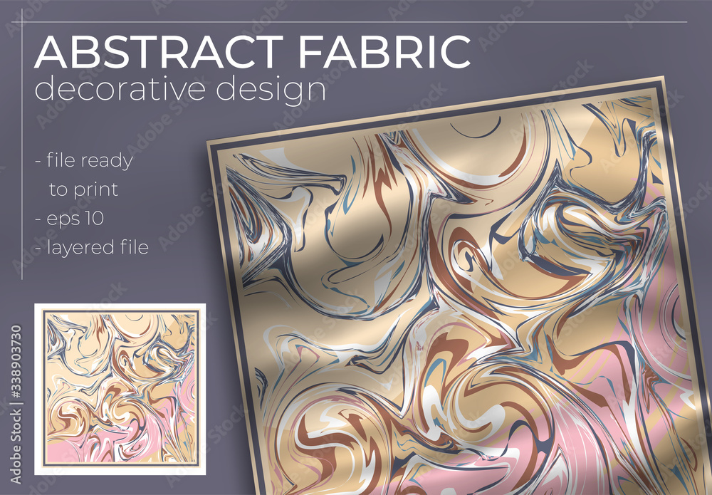abstract silk scarf creative hijab design with realistic mock up