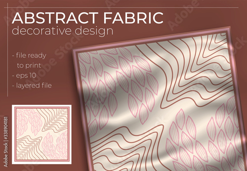 abstract silk scarf creative hijab design with realistic mock up