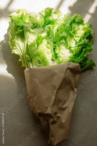 Lettuce on a gray background
