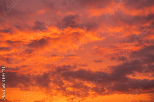 Fototapeta Naklejka Na Ścianę i Meble -  Scenery vivid burning sky during sunset time