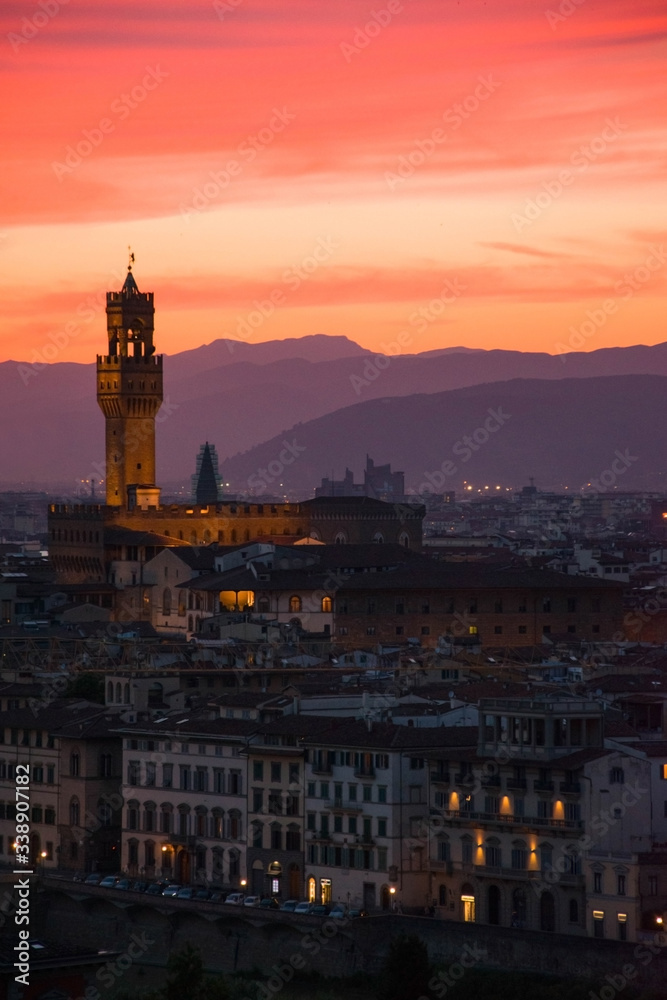 Beautiful view of Palazzo Vecchio, Florence, Italy