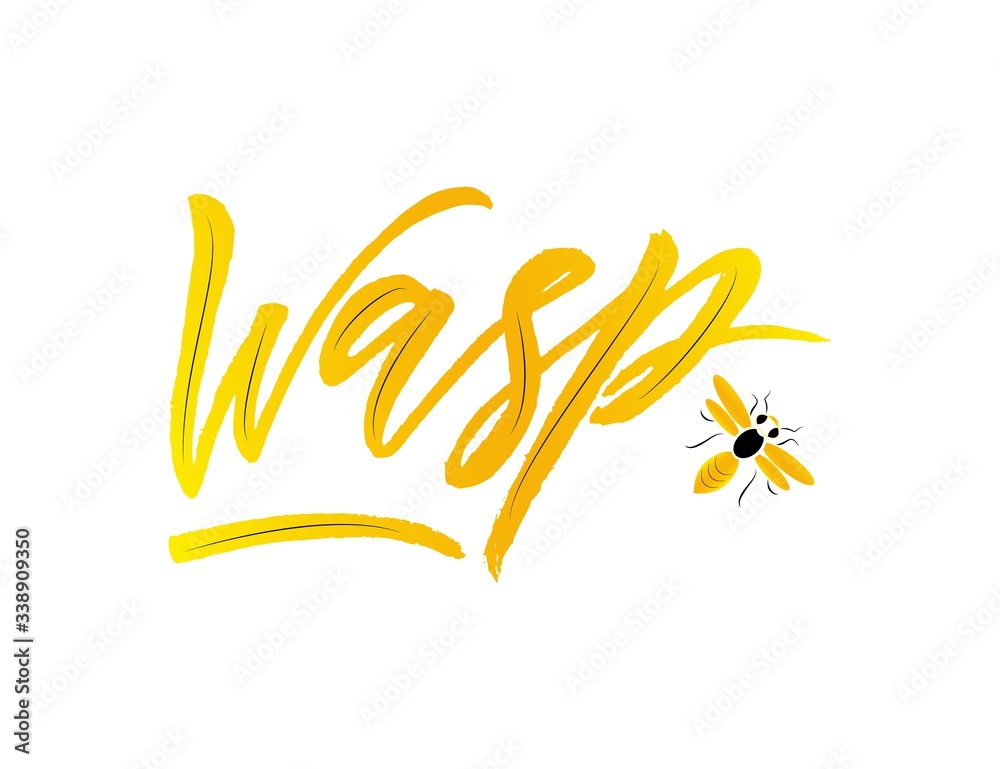 Obraz premium Logo Wasp with insect. Vector