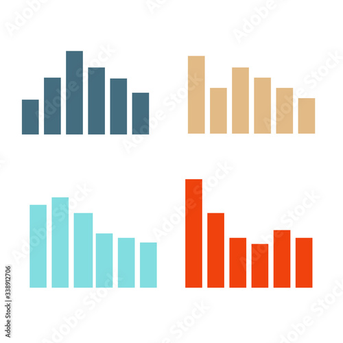 multiple graph chart. Vector business and finance