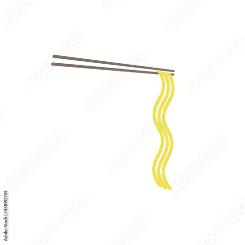 vector illustration Chopsticks and noodle
