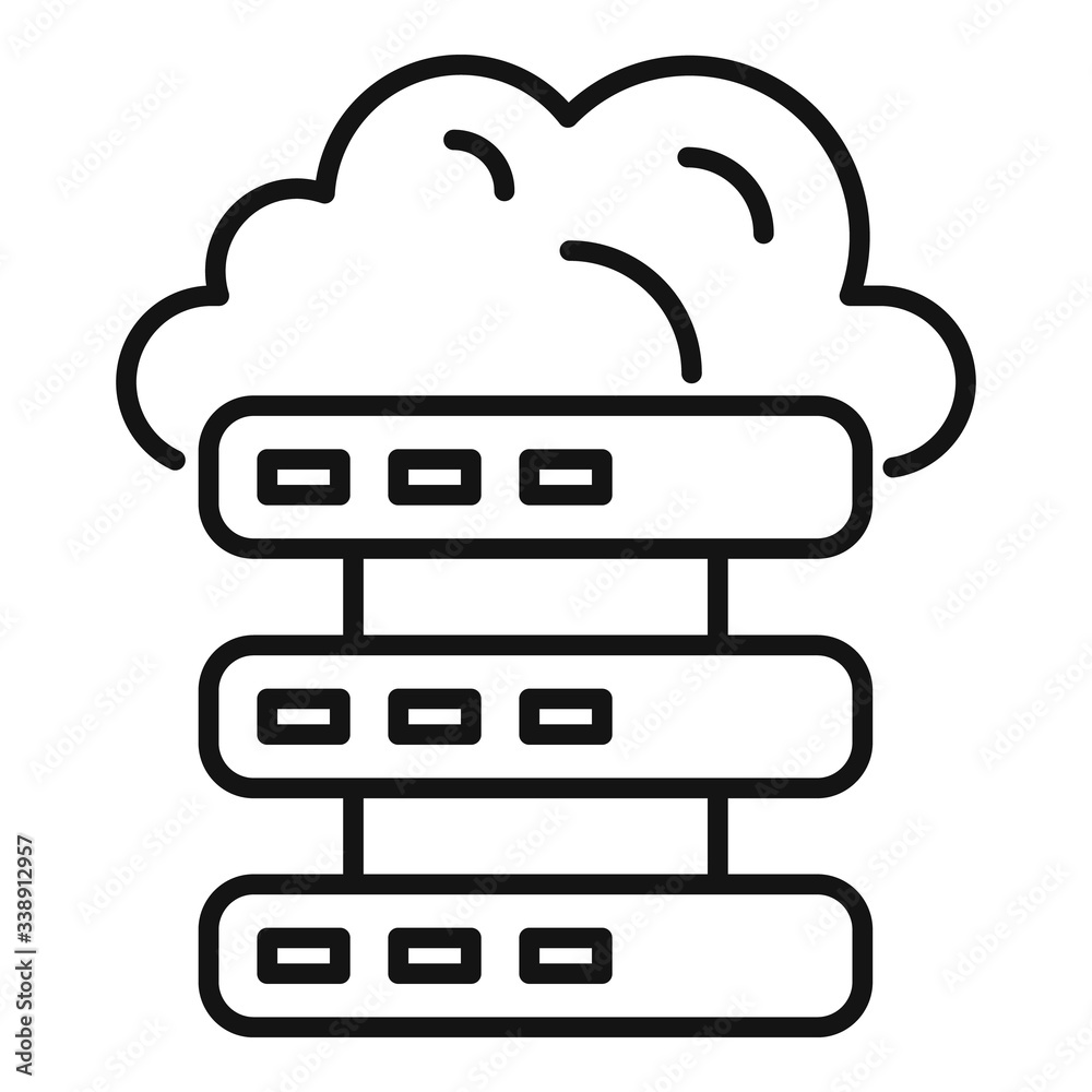 Digital data center icon. Outline digital data center vector icon for web design isolated on white background Digital data center icon. Outline digital data center vector icon for web design isolated on white background