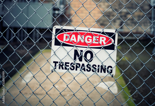 View of no trepassing sign photo