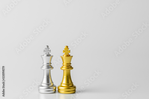 golden and silver king chess standing encounter.