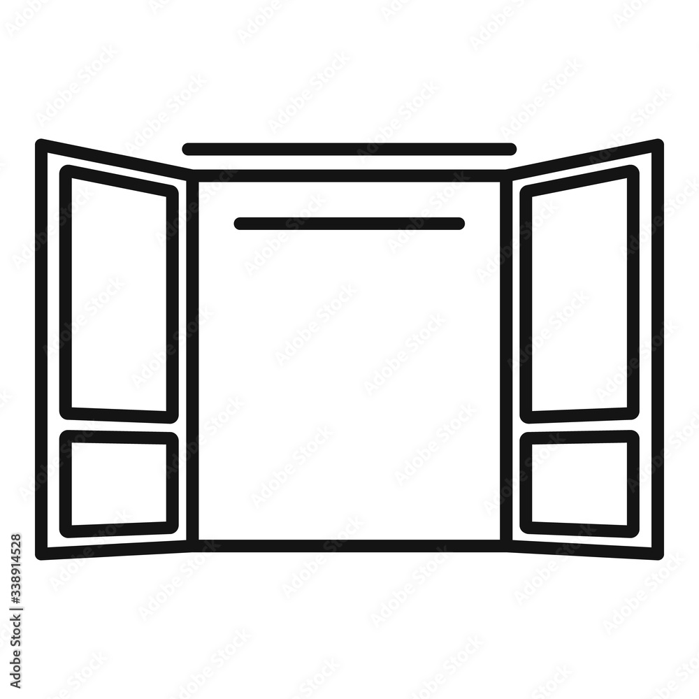 Emergency door icon. Outline emergency door vector icon for web design isolated on white background Emergency door icon. Outline emergency door vector icon for web design isolated on white background