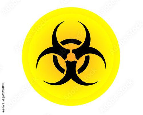 Caution biohazard symbol on white background Sign, vector, banner, eps 