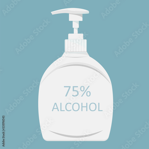 Anti-Bacterial Sanitizer Spray. Spray bottle icon. Alcohol spray. Household Chemicals. Infection control concept, Coronavirus, 2019-nCoV, flu, virus. Flat vector illustration