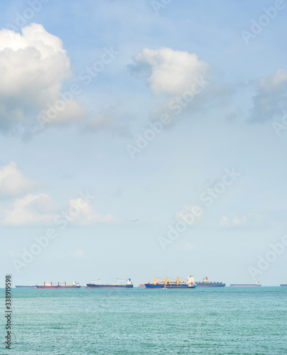 Industrial cargo shipping  Singapore harbor © joyt