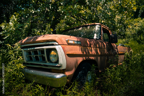 old car in the forest
