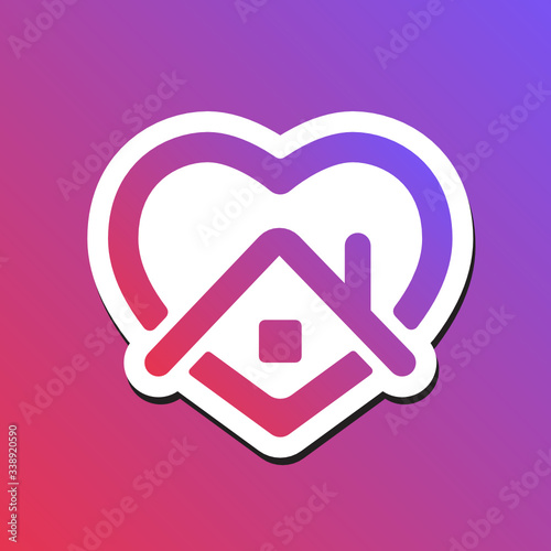 stay home, heart, home and heard symbol vector - coronavirus
