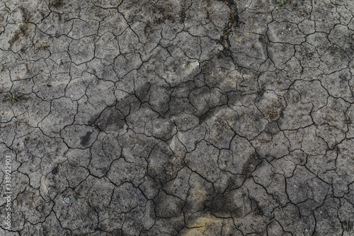 Dark parched dry earth textured background