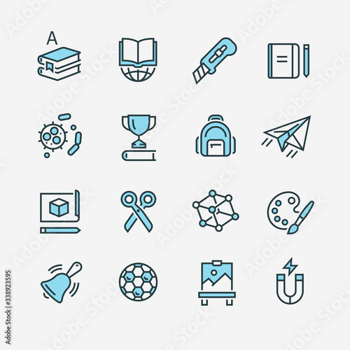 vector icons of school subjects