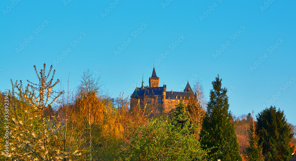 View of Wernigerode Castle in the distance.