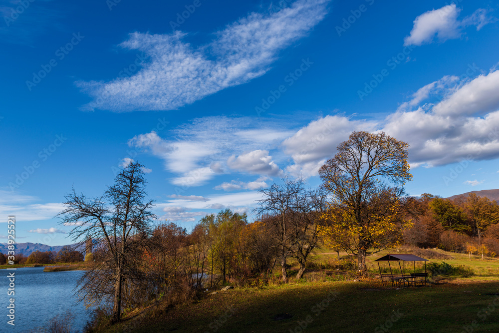 Beautiful landscape with Tsover lake and arrounded mountains and trees, Armenia Beautiful landscape with Tsover lake and arrounded mountains and trees, Armenia