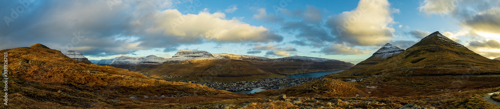 Panoramic view from above Klaksvik, Faroe Islands Panoramic view from above Klaksvik, Faroe Islands