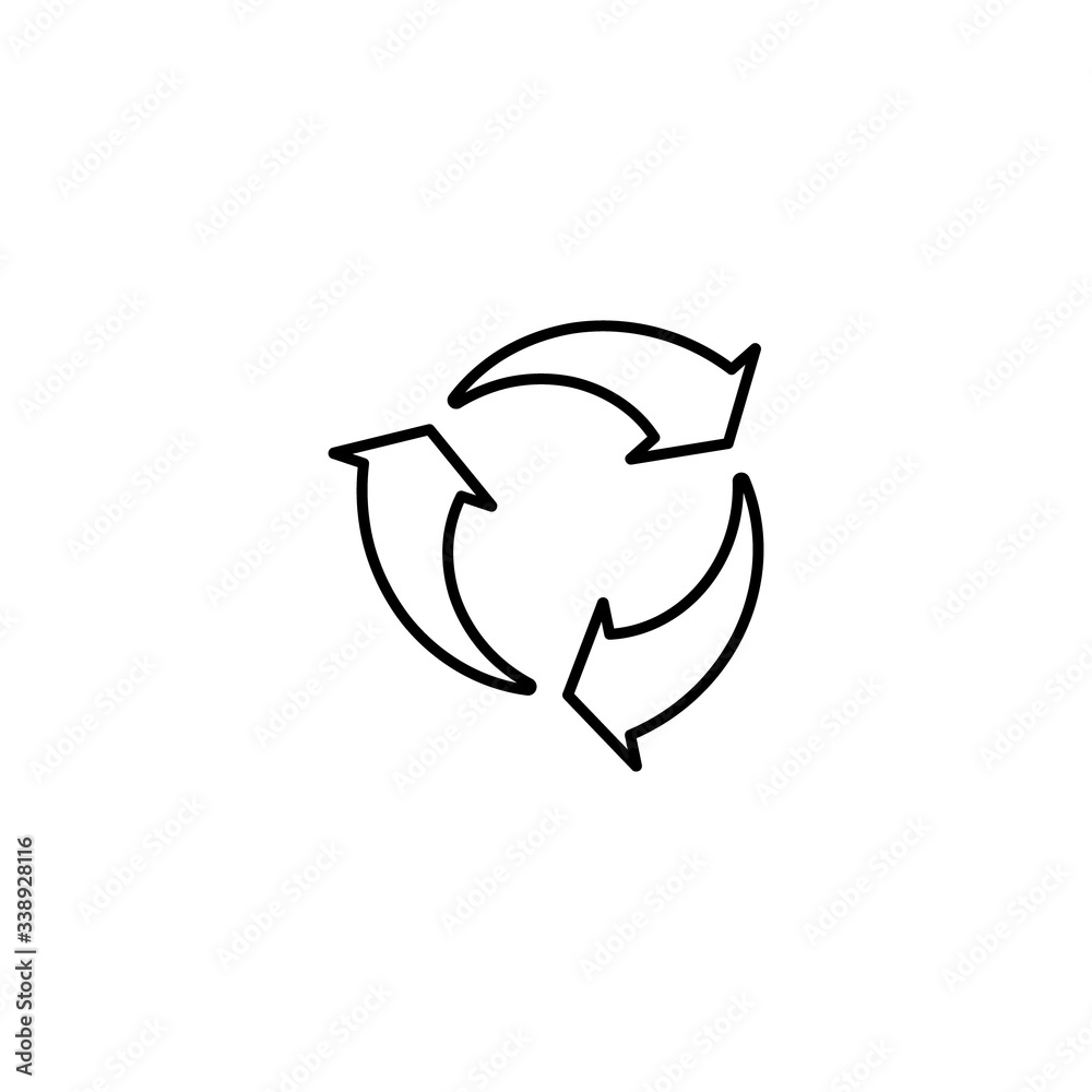 Recycle icon symbol vector design in outline style Recycle icon symbol vector design in outline style