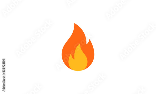 Fire sign. Fire flame icon isolated on white background. Vector illustration photo