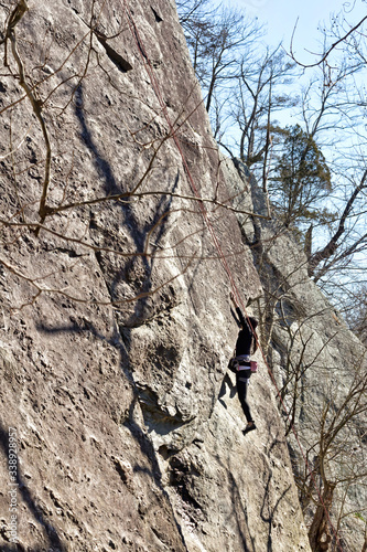 Climber on Rock Face