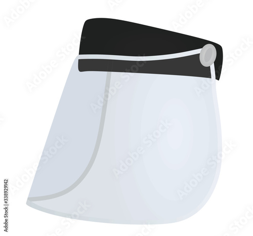 Plastic visor protection. vector illustration