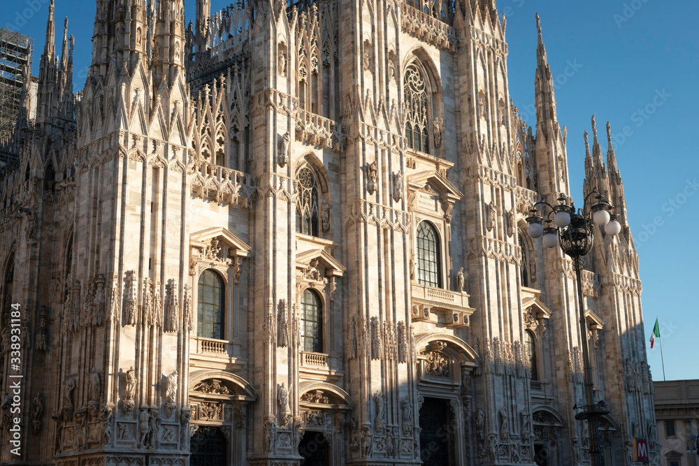 Duomo di Milano Cathedral in Duomo Square. (Piazza del Duomo or Duomo Square). Milano, Italy.