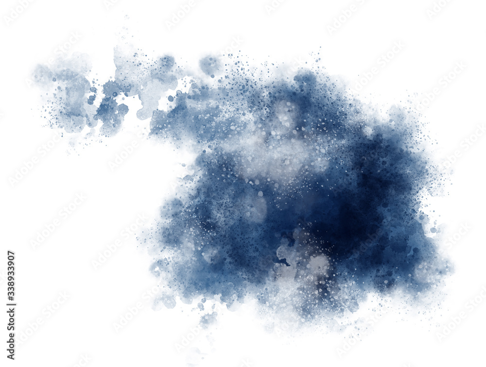 Classic Blue Watercolor Abstract Cloud
